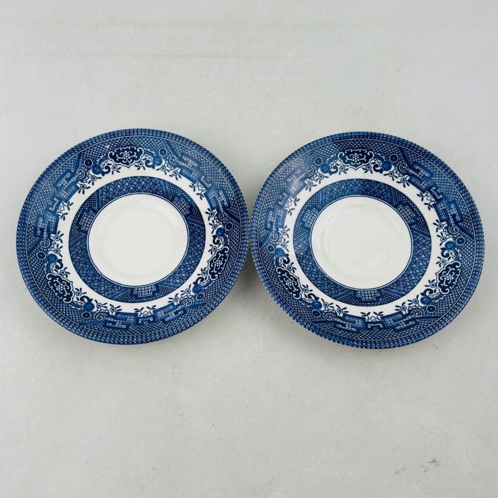 Churchill England Blue Willow 5.5" Saucer Lot of 2 Georgian